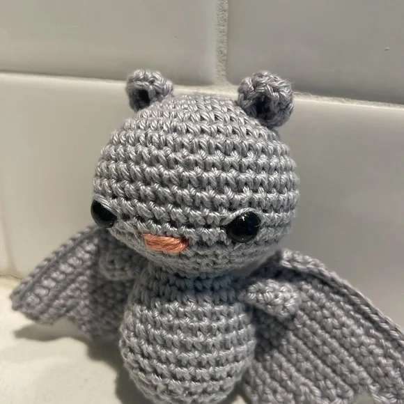 Handcrafted Bat Halloween Figure Holiday Decor Amigurui Crochet Fall Spooky - Picture 11 of 11